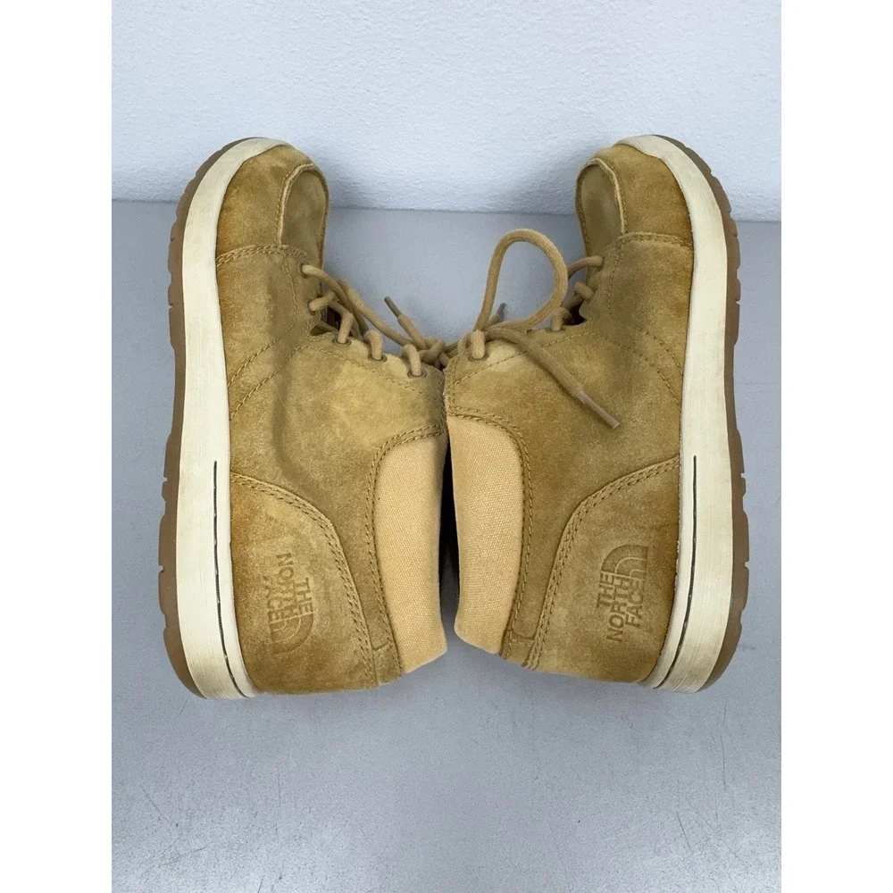 North Face Boots Mens 9.5 Tan Brown Seude Leather Ballard Evo Chukka Trail Hiker